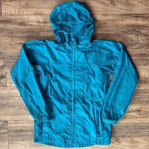 GUC - Land's End Teal Youth Nylon Rain Jacket